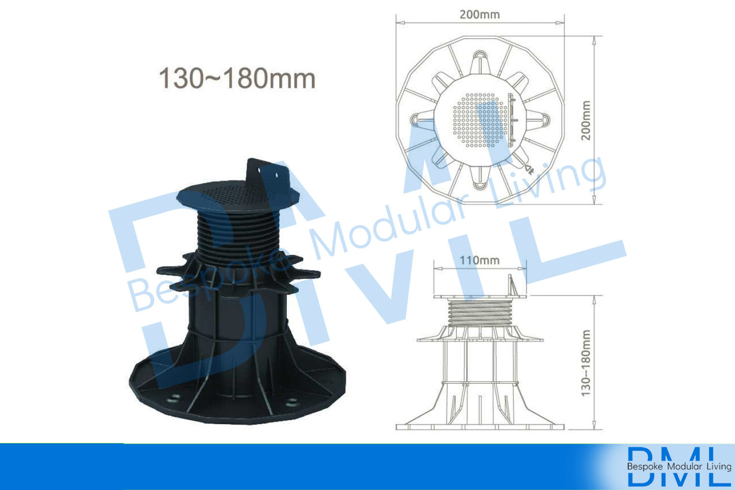 Adjustable Pedestals | Compatible with Skeleton Steel Frames