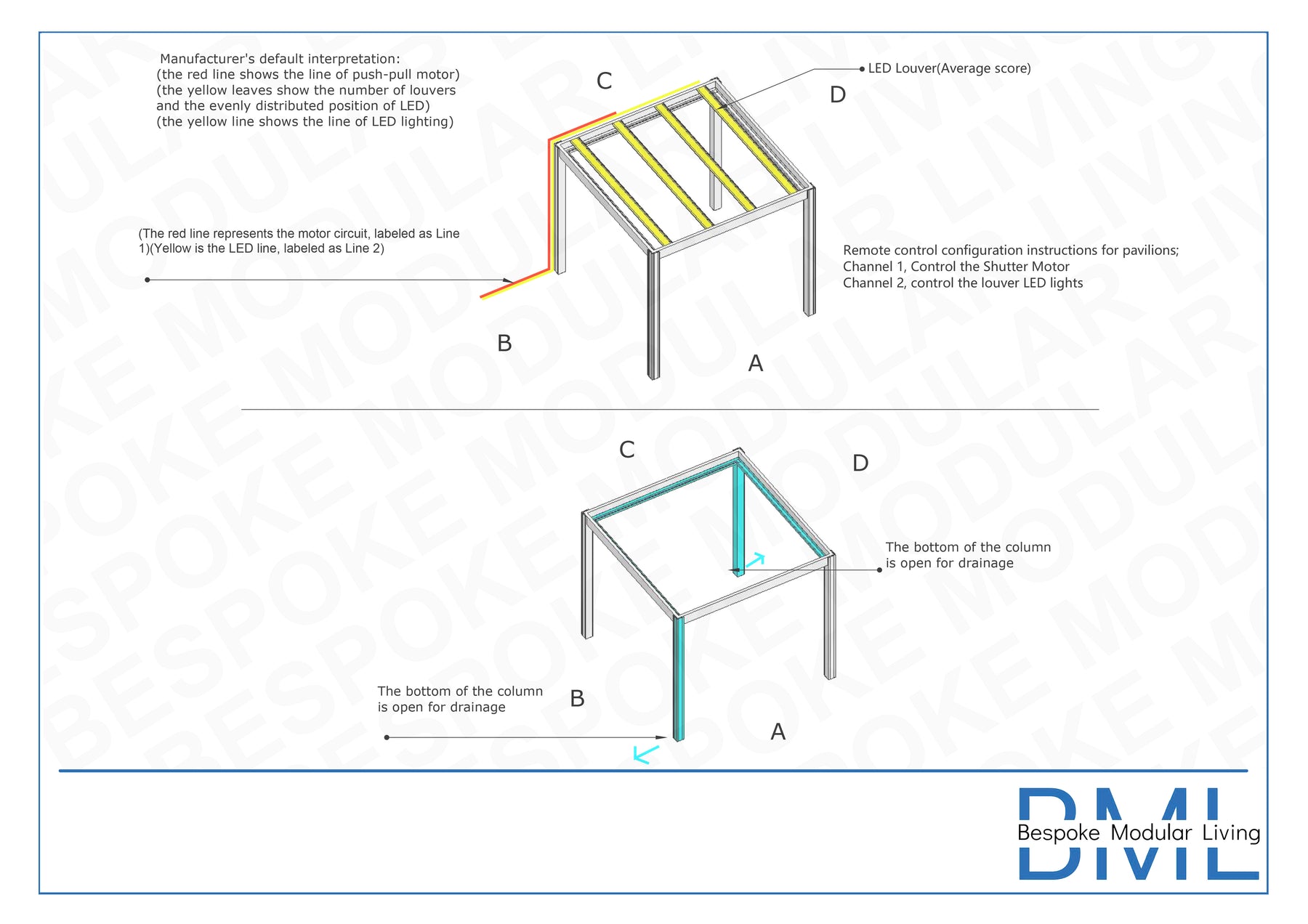 Motorised Louvered Pergola 3m x 3m