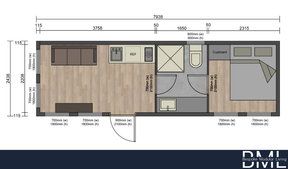Moduflex 8m x 2.4m - Bathroom & Kitchenette